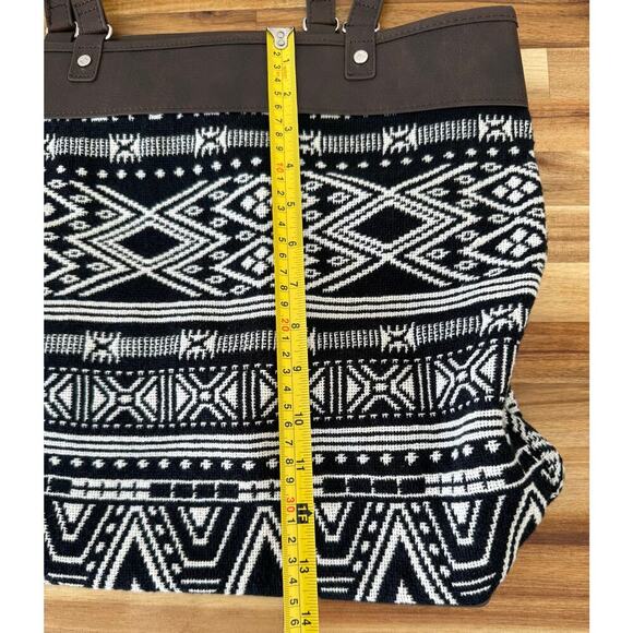 Jewell by Thirty-One Bag Tribal Rio Weave Print Black White with Accessory Bag‎ - Picture 3 of 11